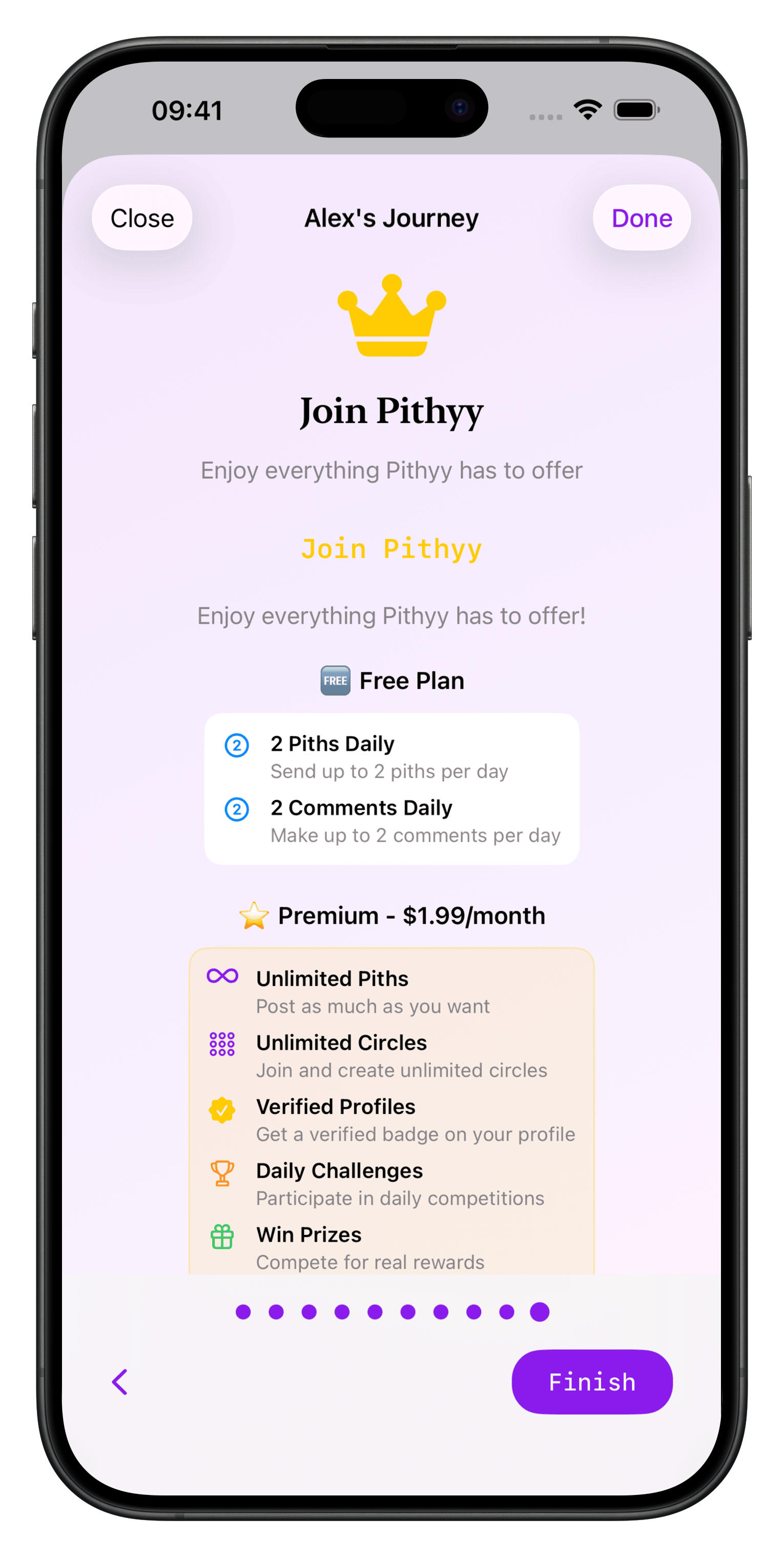 Pithyy App Interface